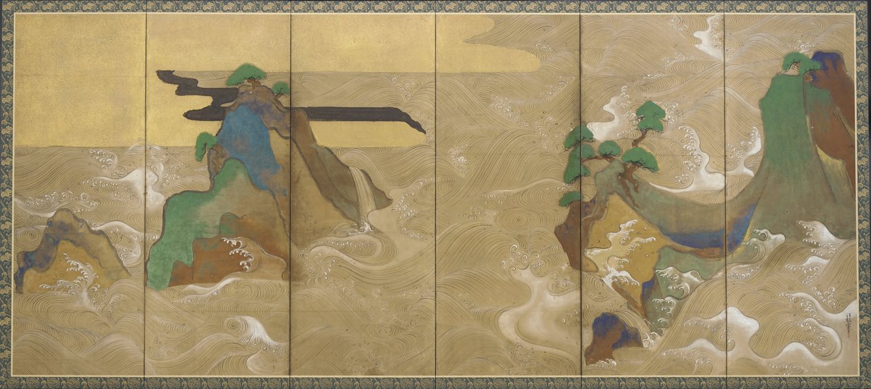 Bølger ved Matsushima av Tawaraya Sotatsu