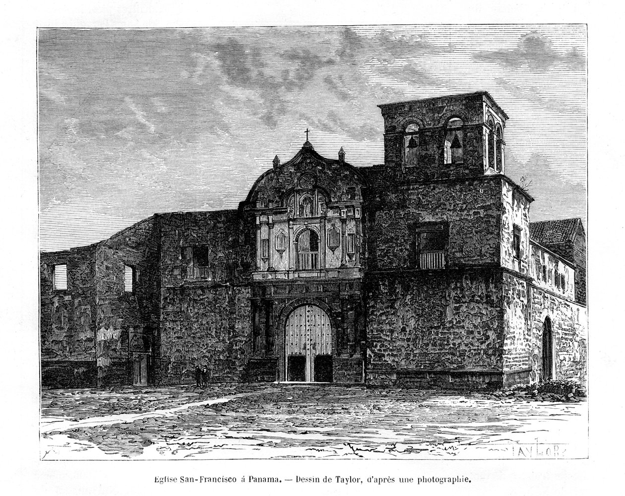 Church of San Francisco, Panama, Mellom-Amerika, 1800-tallet av Taylor