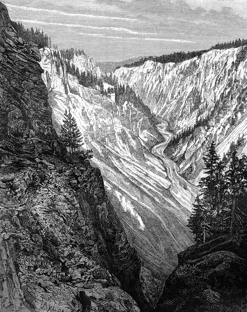 Grand Canyon, Yellowstone nasjonalpark, USA, 1800-tallet. av Taylor