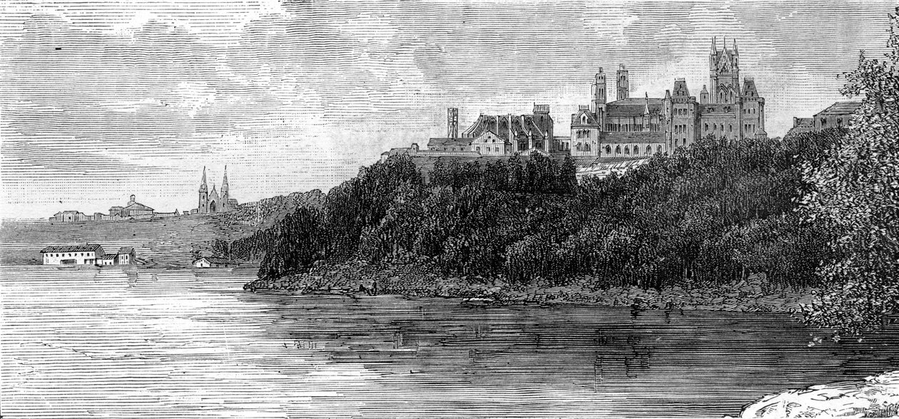 Parlamentsbygningen, Ottawa, Canada, 1800-tallet. av Taylor
