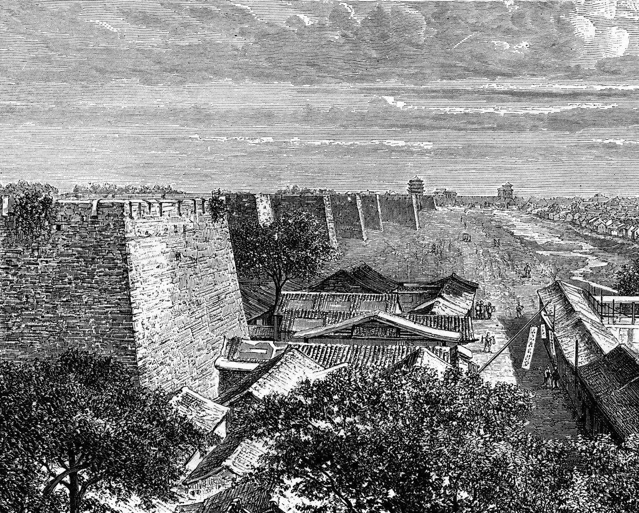 Pekings gamle bymurer, Kina, 1800-tallet av Taylor
