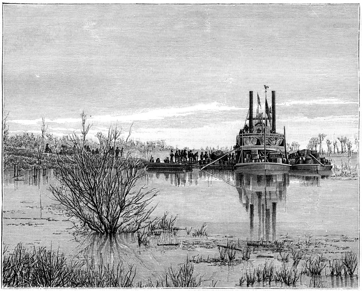 Elvebåt på Red River, Canada, 1800-tallet. av Taylor