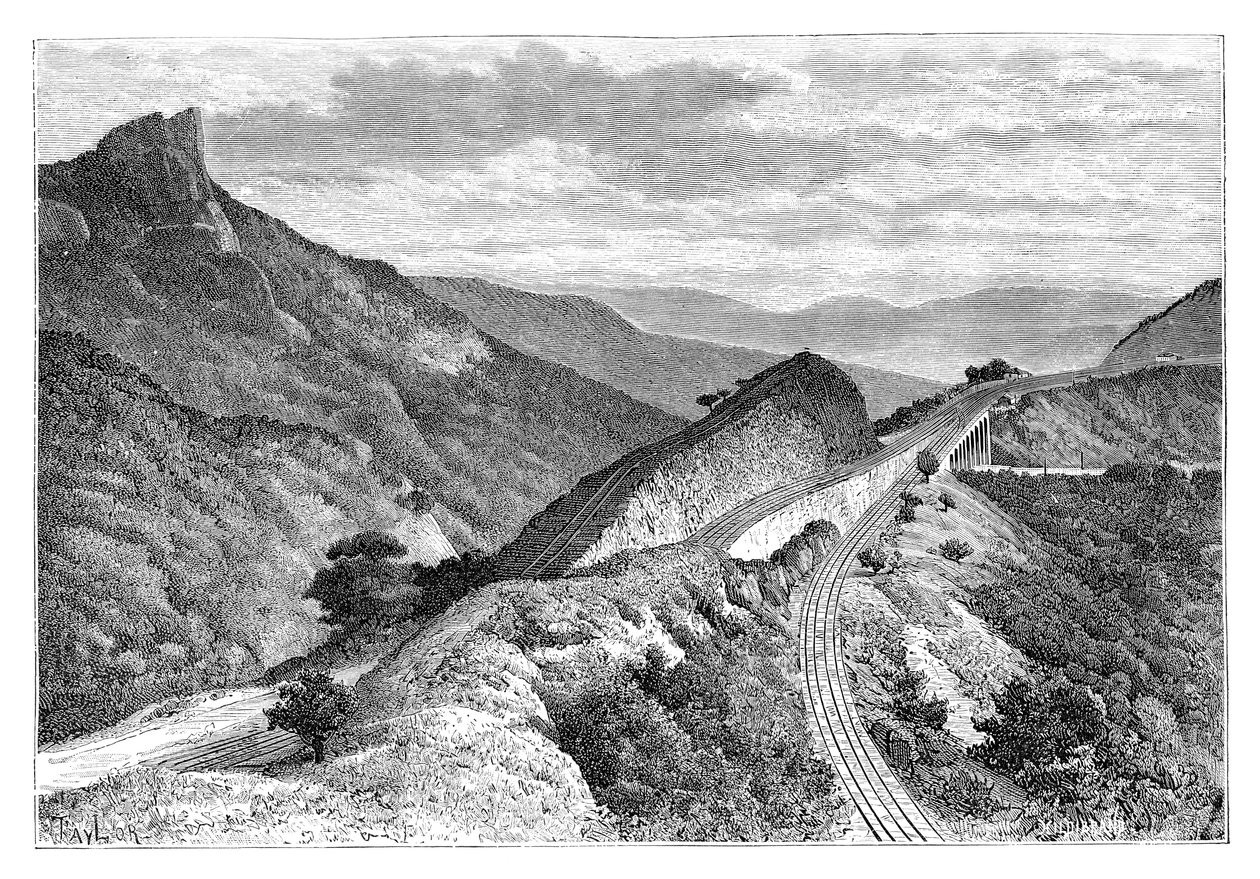 Bhor Ghat, nær Khandala, India, 1895. av Taylor