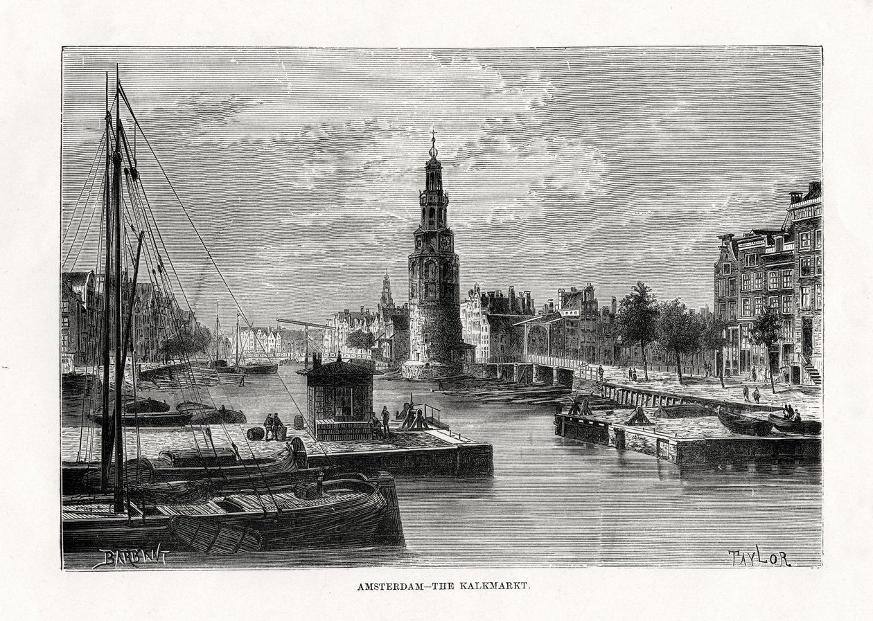 Kalkmarkt, Amsterdam, Holland, 1879 av Taylor
