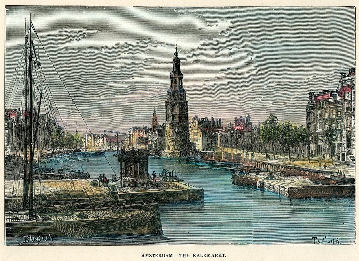 Kalkmarkt, Amsterdam, Nederland, c1880. av Taylor