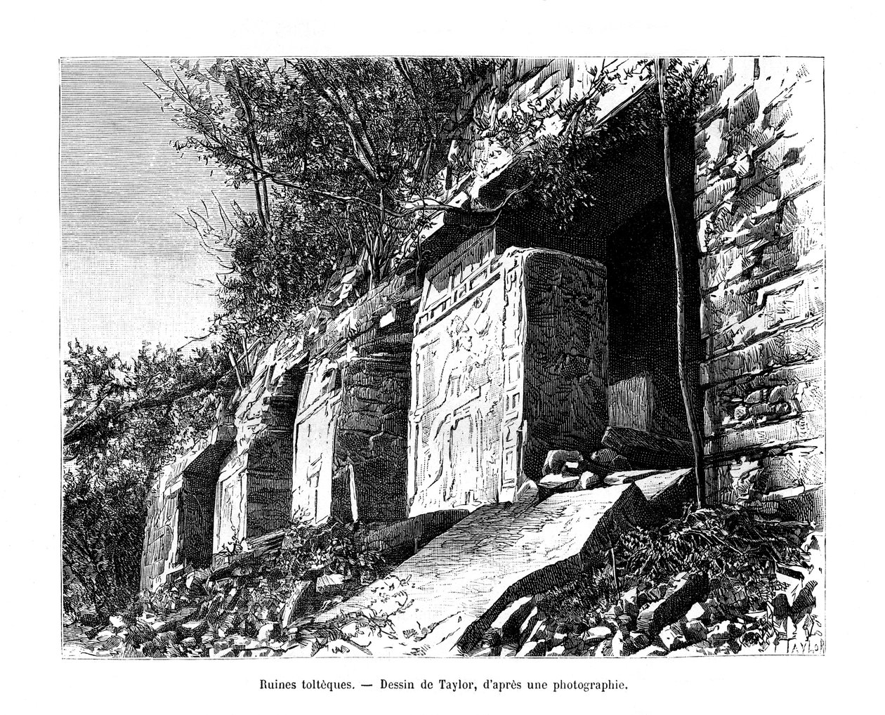Toltec-ruiner, Mexico, 1800-tallet av Taylor