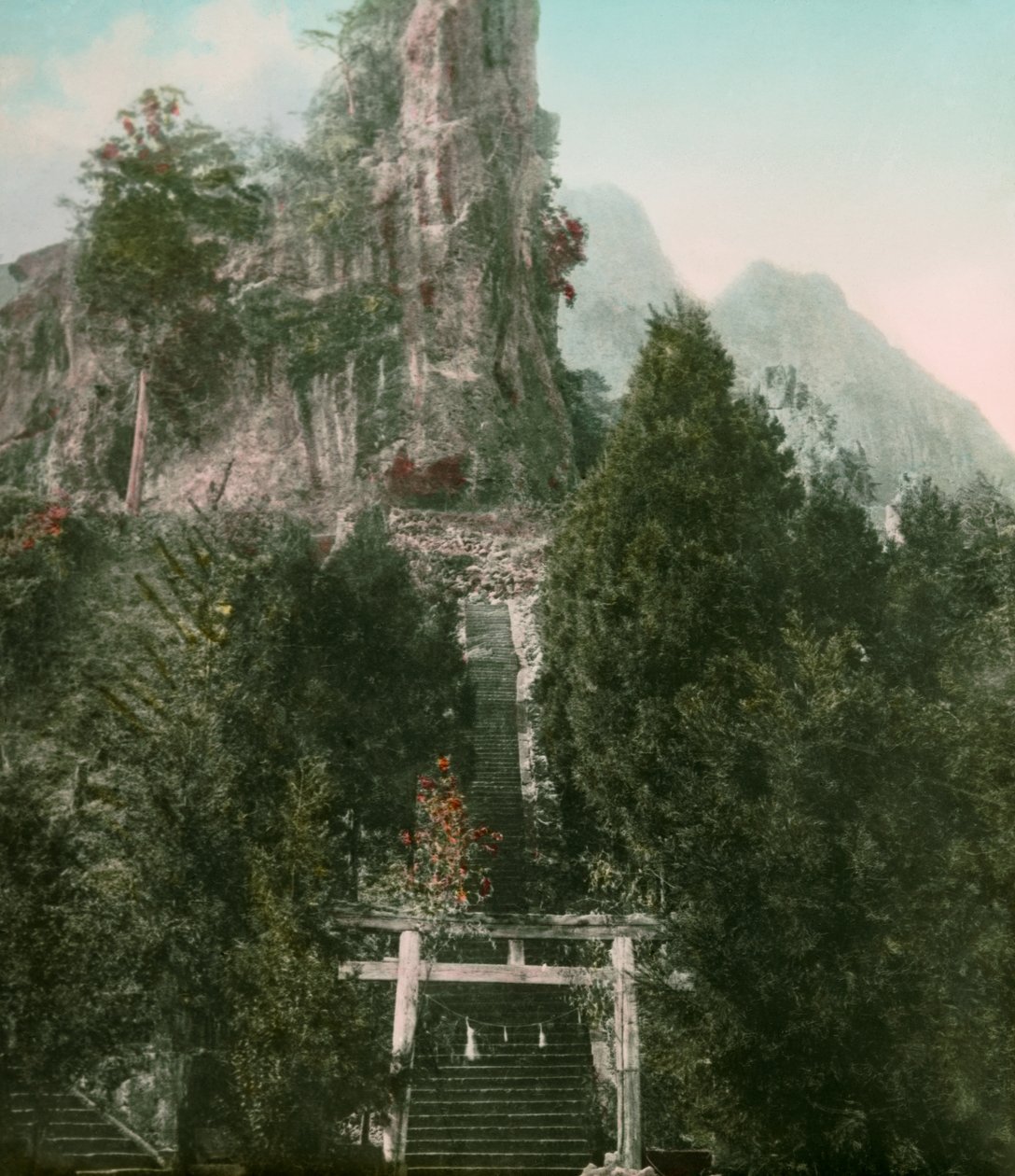 Utsikt over Myogi-fjellet i Gunma prefektur, cirka 1900–1915 (fotografi) av Teijiro Takagi
