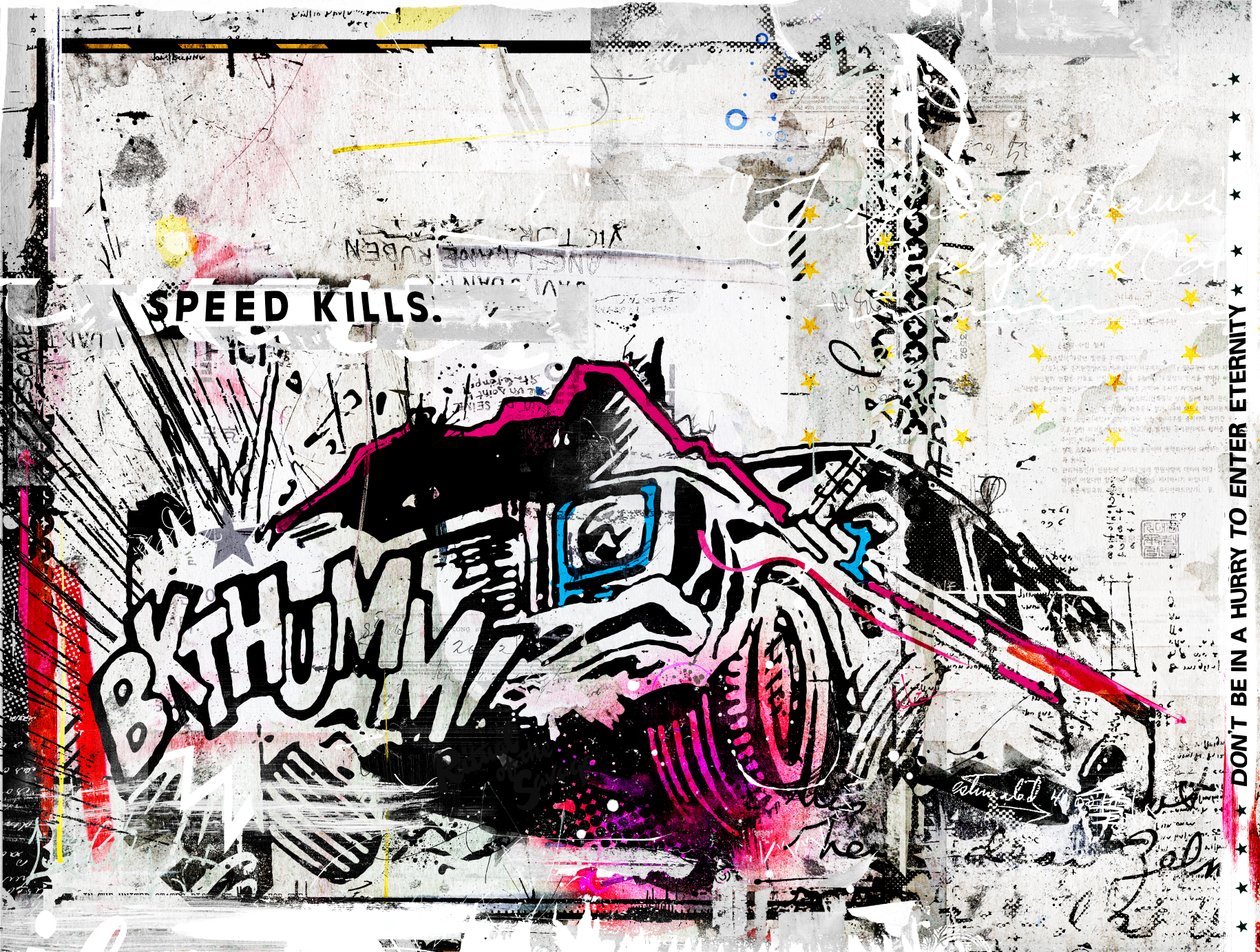 BKTHUMM, 2015 (Collage på lerret) av Teis Albers