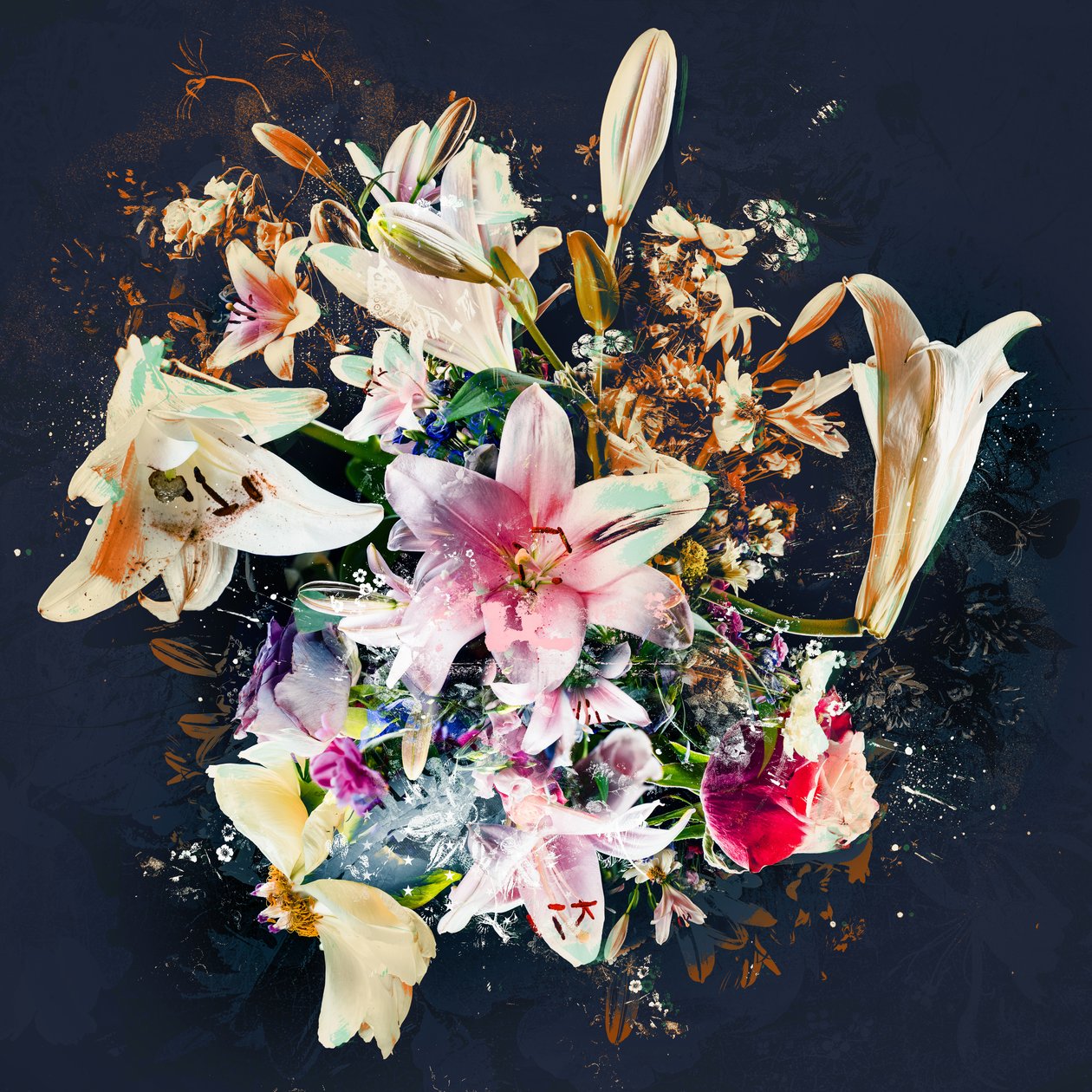Bouquet VIII, 2018 (blandet media på lerret) av Teis Albers