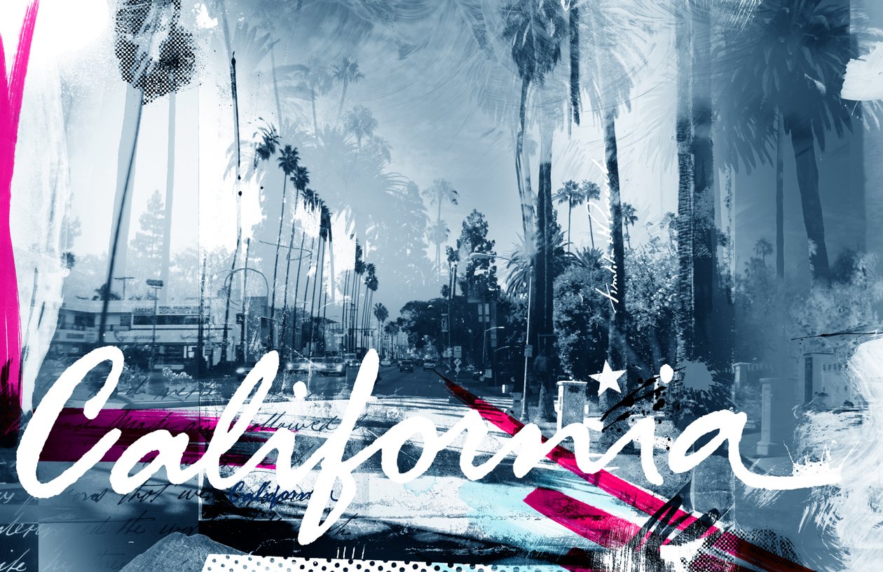 California, 2015 (Collage på lerret) av Teis Albers
