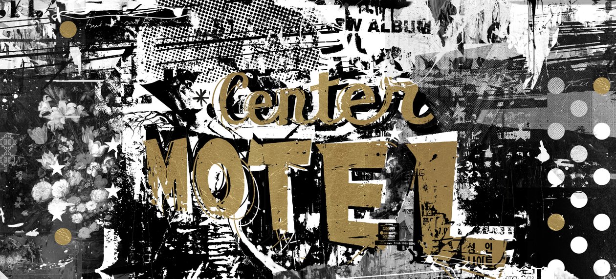 Center Motel, 2015 (Collage on canvas) av Teis Albers