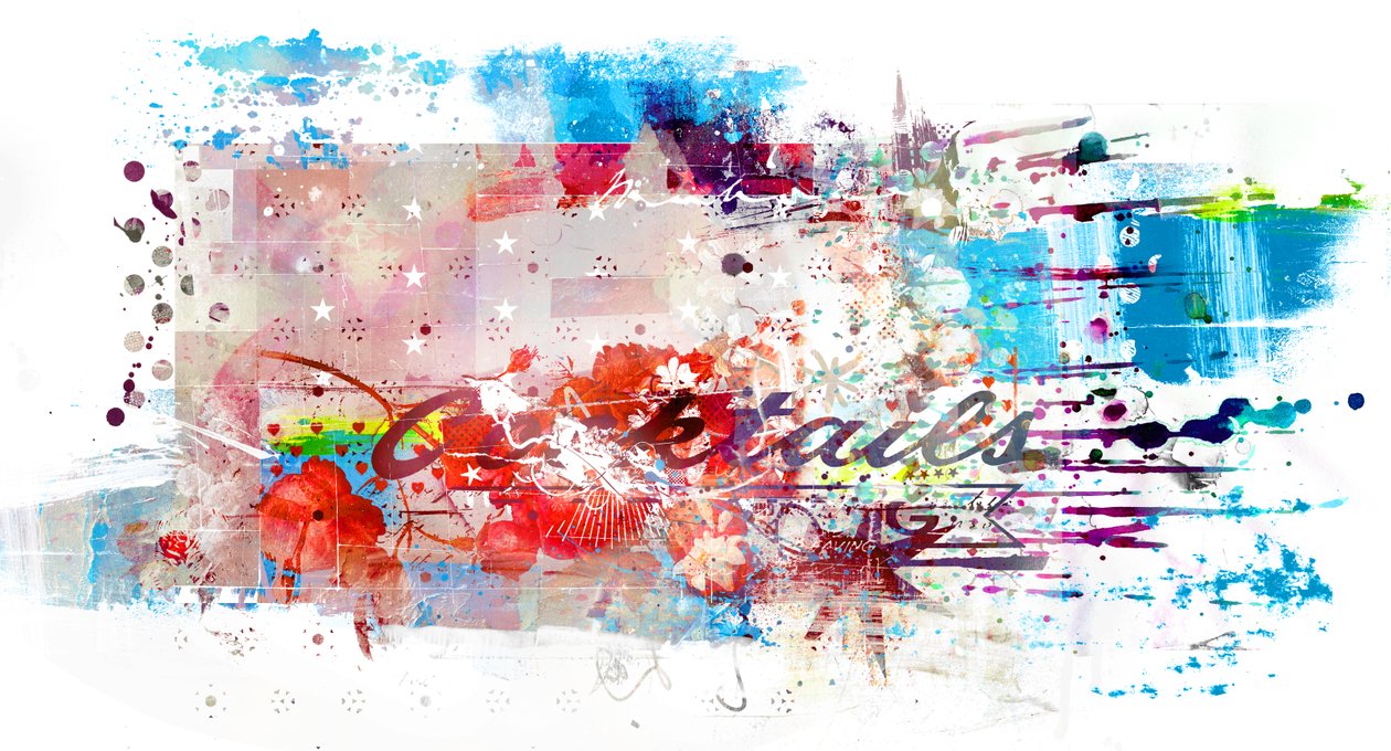 Cocktails, 2016 (Collage på lerret) av Teis Albers