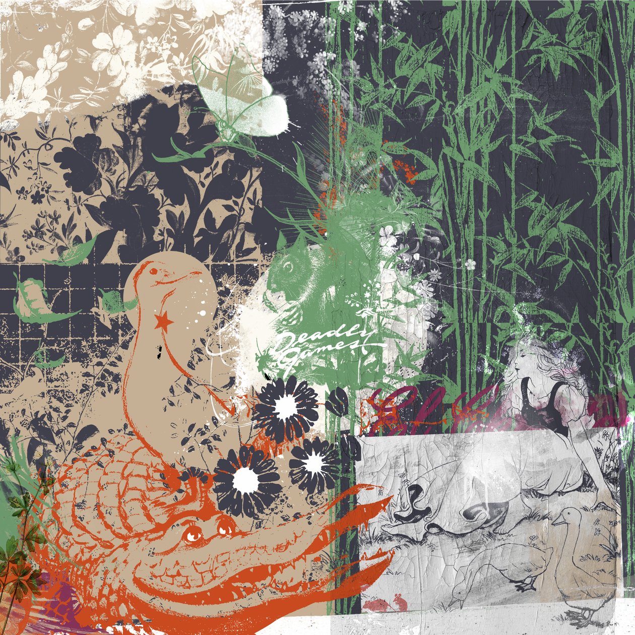 Deadly Games, 2017 (Collage på lerret) av Teis Albers