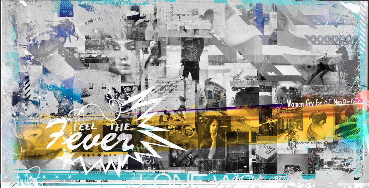 Feel the Fever, 2018 (Collage on canvas) av Teis Albers