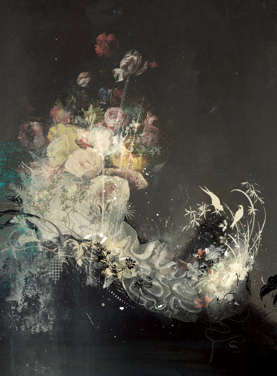 FloralCollar I, 2018 (Collage på lerret) av Teis Albers