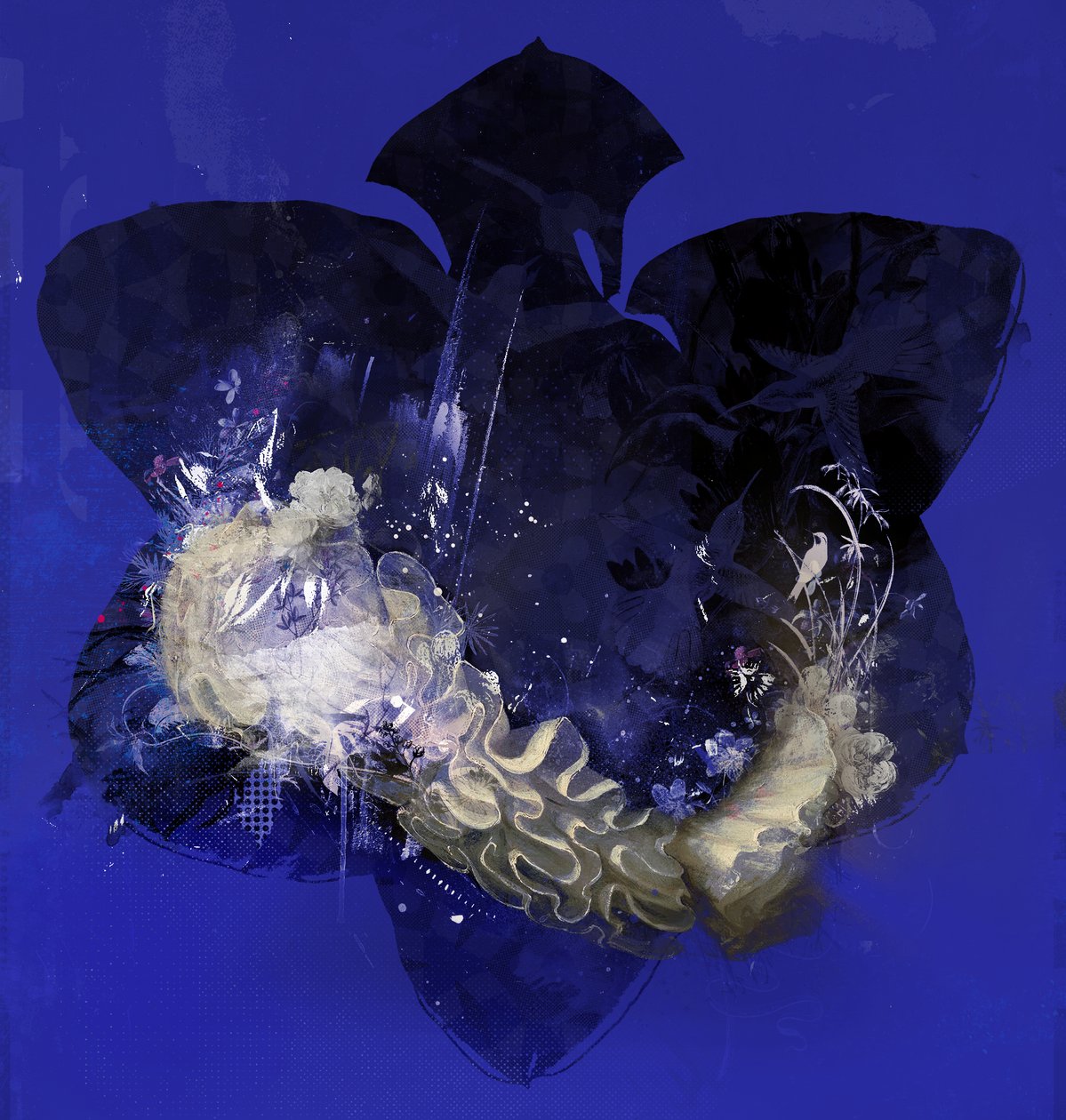 Floralcollar, 2016 (blandet media på lerret) av Teis Albers