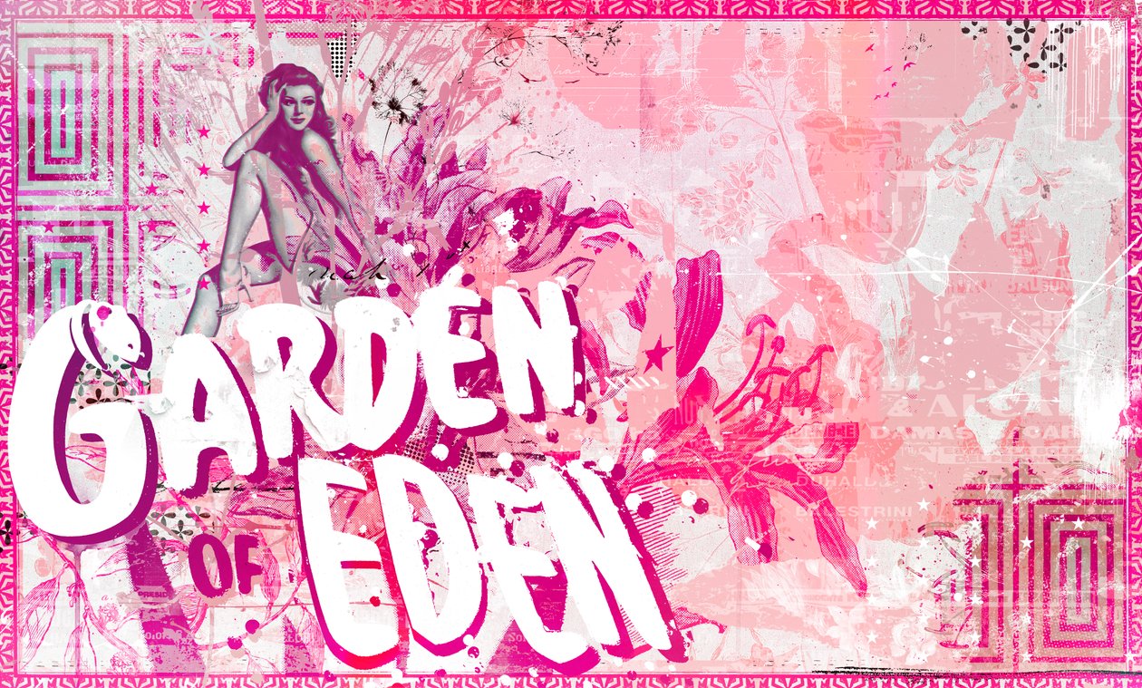 Garden of eden II, 2016 (Collage på lerret) av Teis Albers