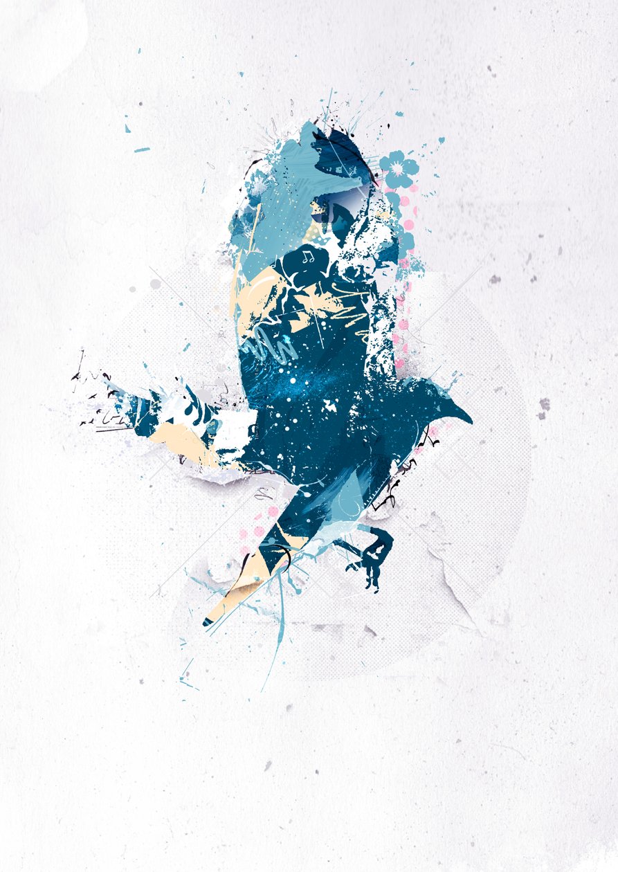 Get in Flight, 2015 (Collage on canvas) av Teis Albers