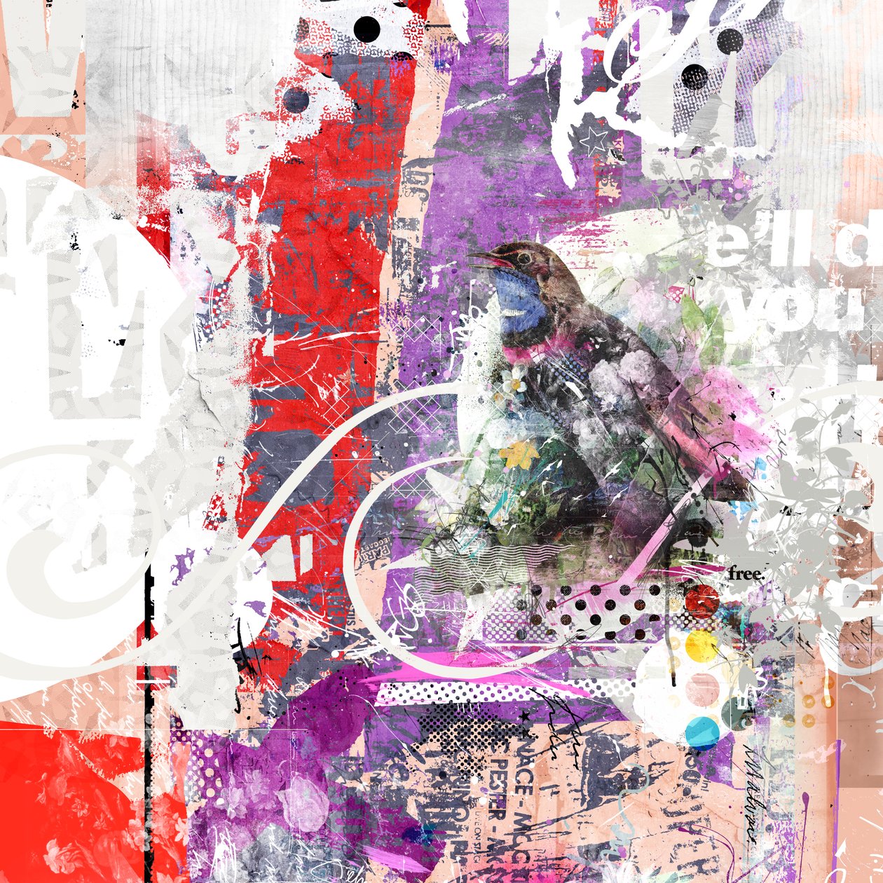 Get it On, 2015 (Collage on canvas) av Teis Albers