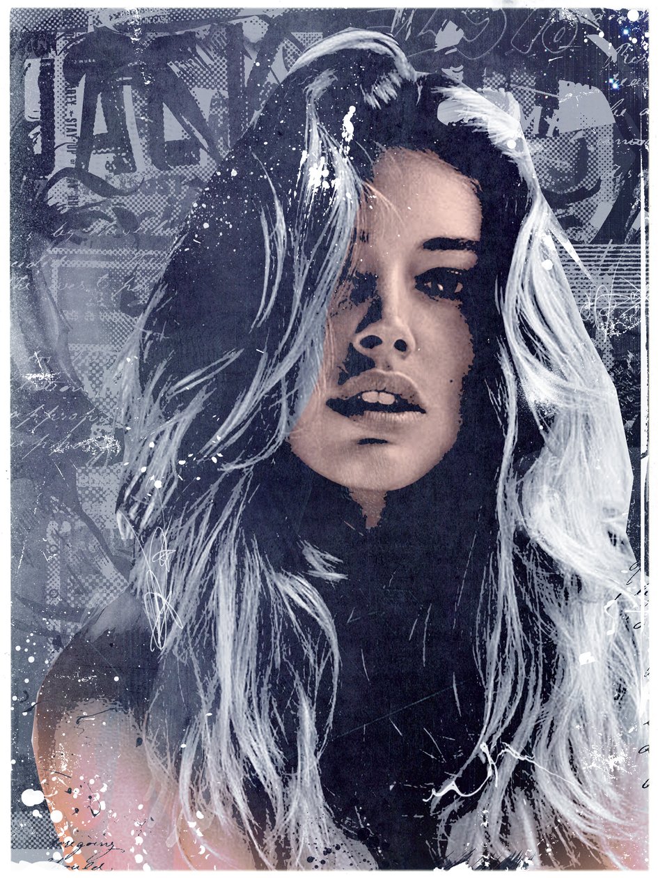 Grace, 2014 (Collage på lerret) av Teis Albers