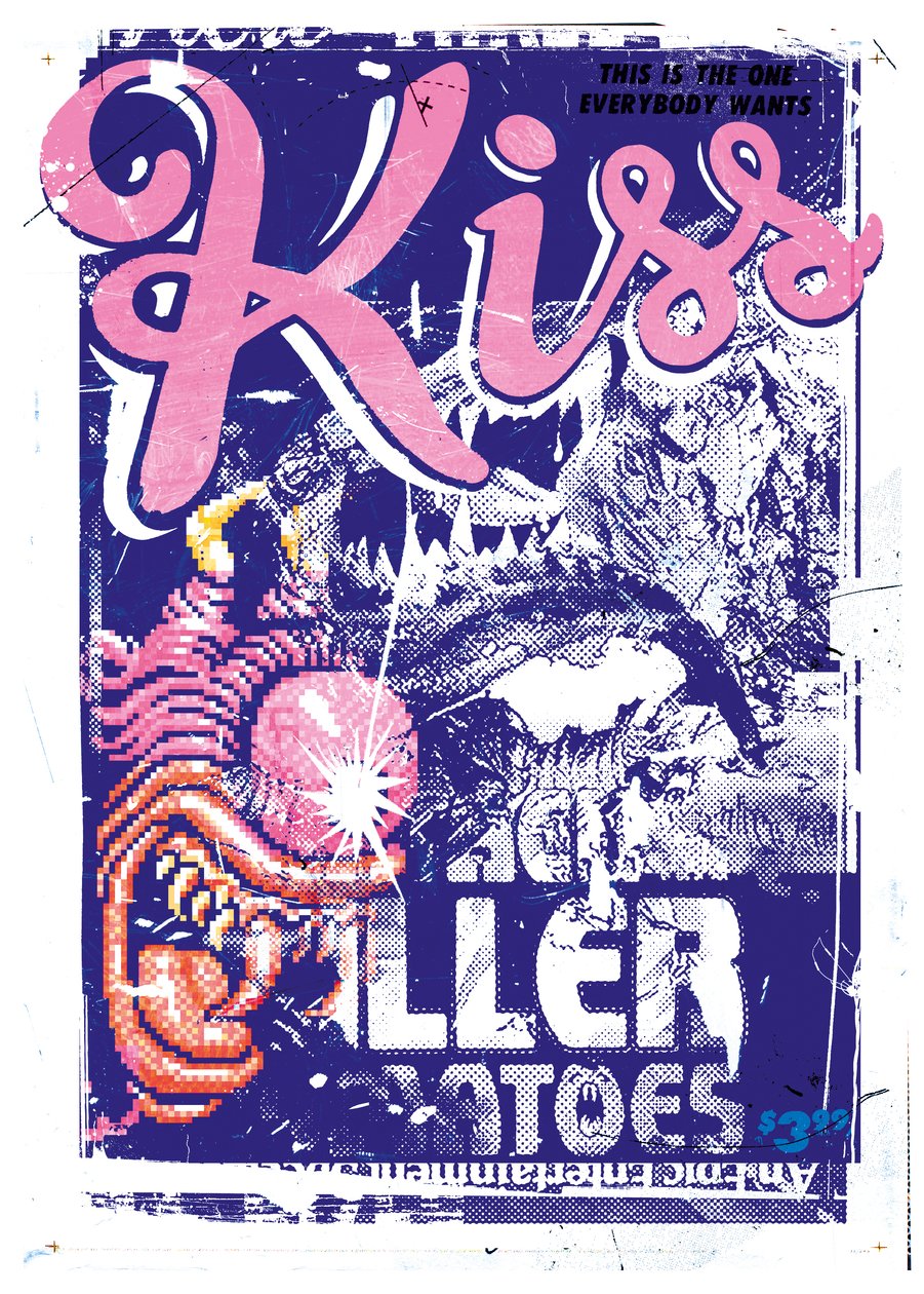 Kiss Killer, 2015 (Collage på lerret) av Teis Albers