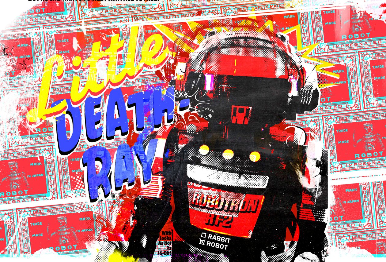 Little death ray, 2014 (blandet media på lerret) av Teis Albers