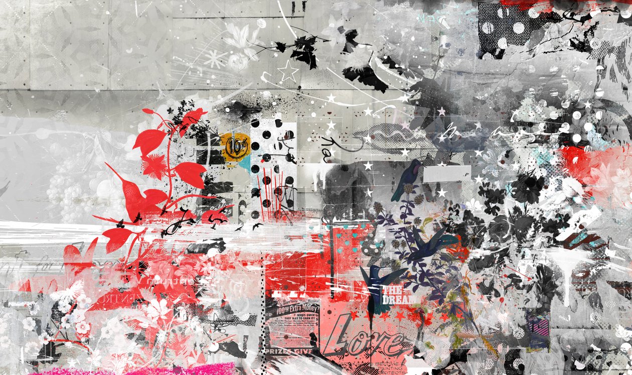 Kjærlighetscollage, 2016 (Collage på lerret) av Teis Albers