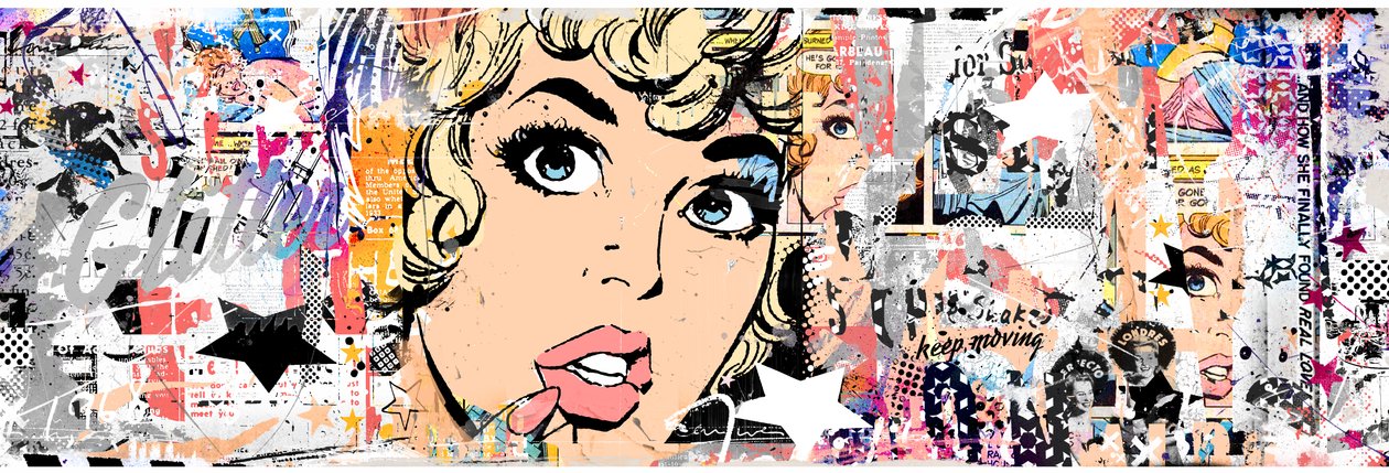 New Glitter, 2015 (Collage på lerret) av Teis Albers
