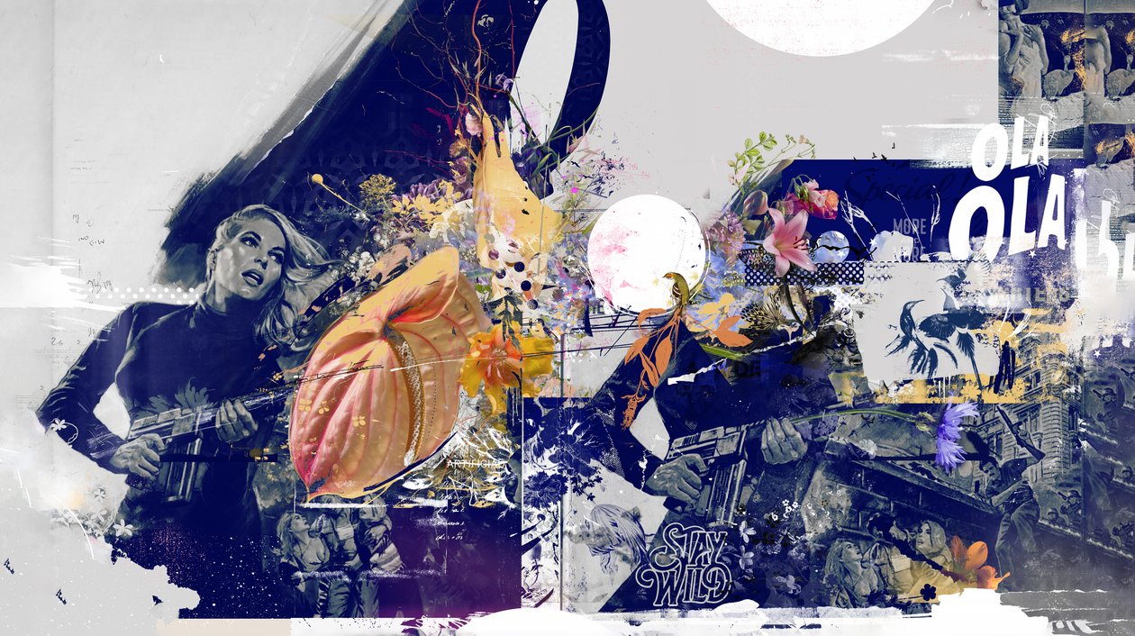 OLALA, 2016 (Collage på lerret) av Teis Albers