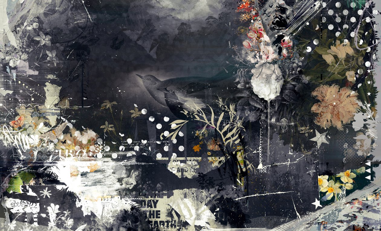 On a Branch, 2015 (Collage on canvas) av Teis Albers