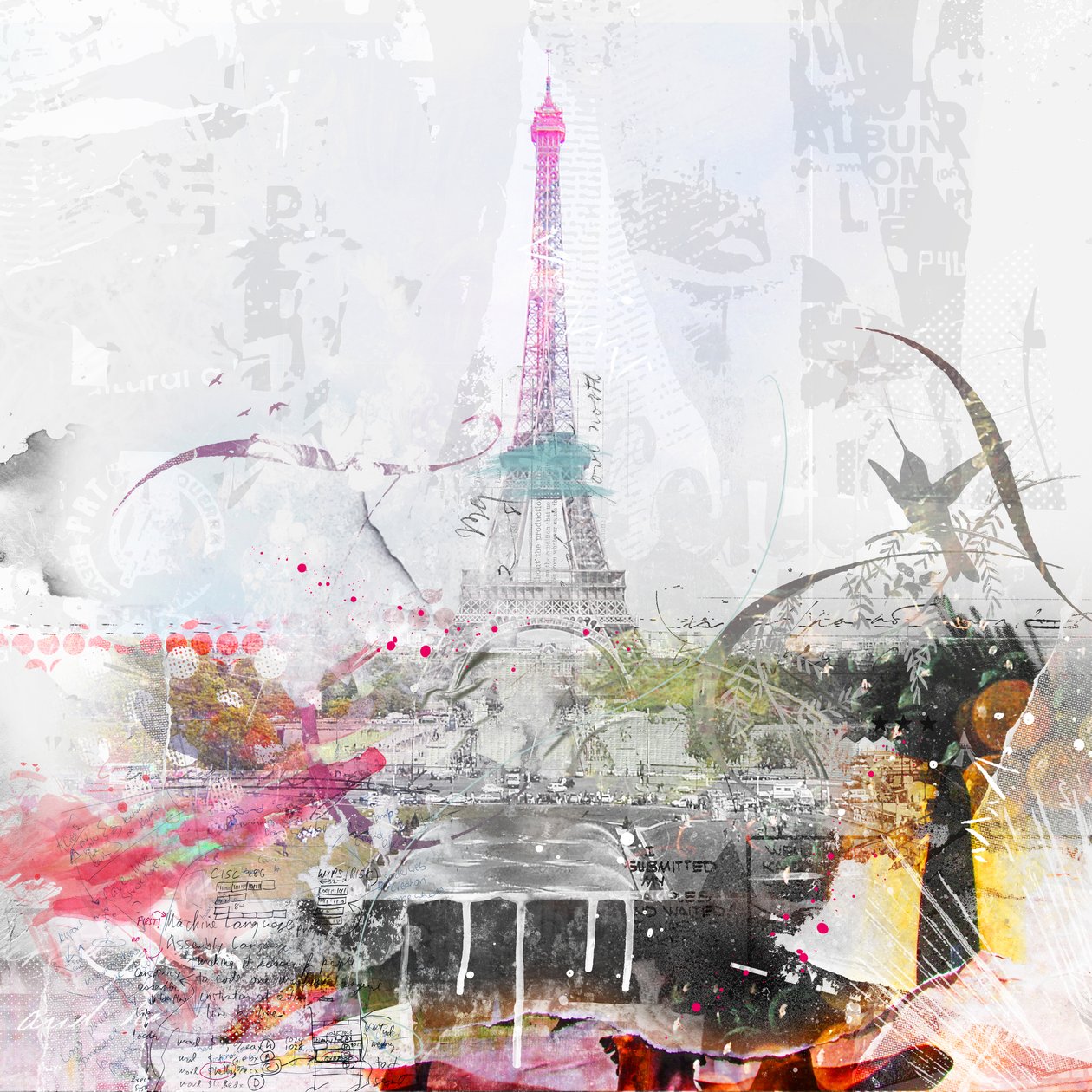Paris, 2014 (Collage på lerret) av Teis Albers