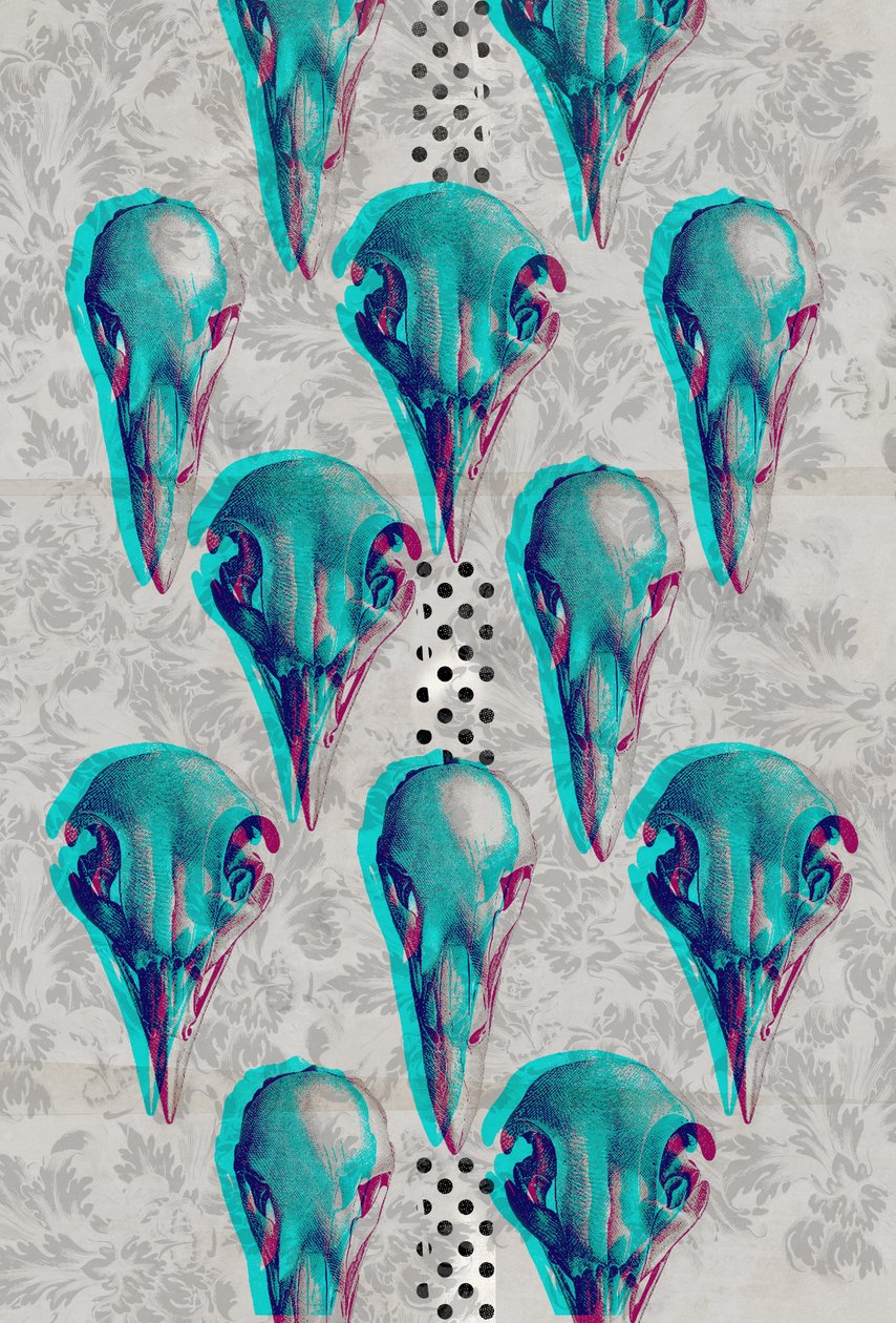 Series of Skulls, 2016 (Collage on canvas) av Teis Albers
