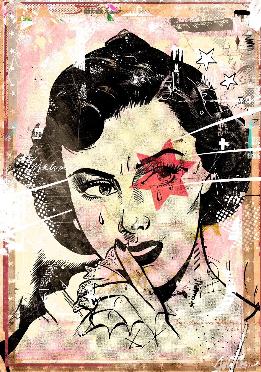 Starry Eye Surprise, 2017 (Collage on canvas) av Teis Albers