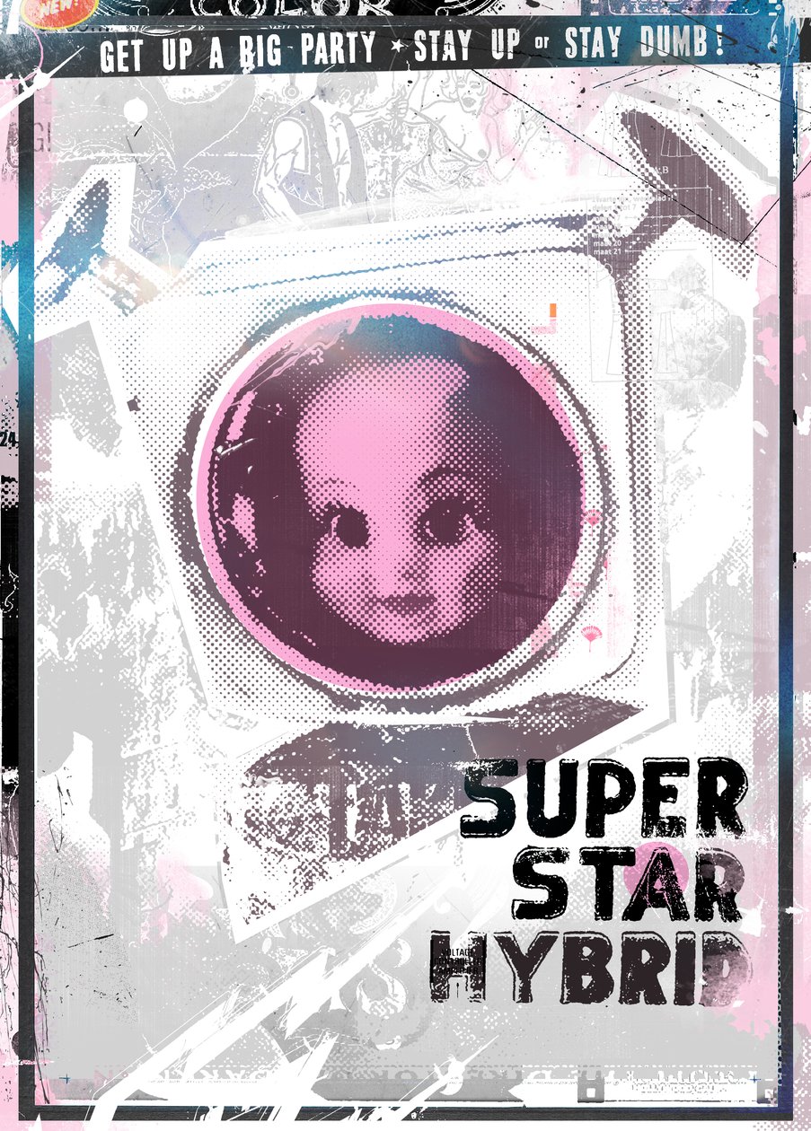 Super Star Hybrid, 2016 (Collage på lerret) av Teis Albers