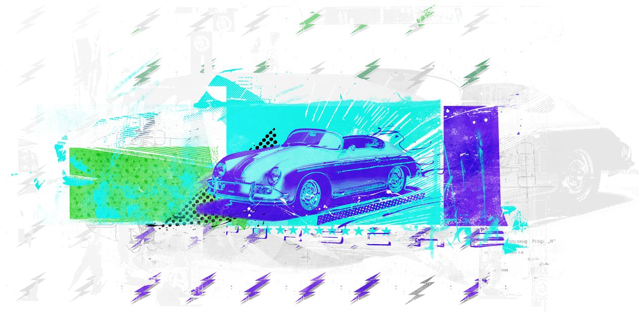 Vintage Futurism, 2015 (Collage på lerret) av Teis Albers