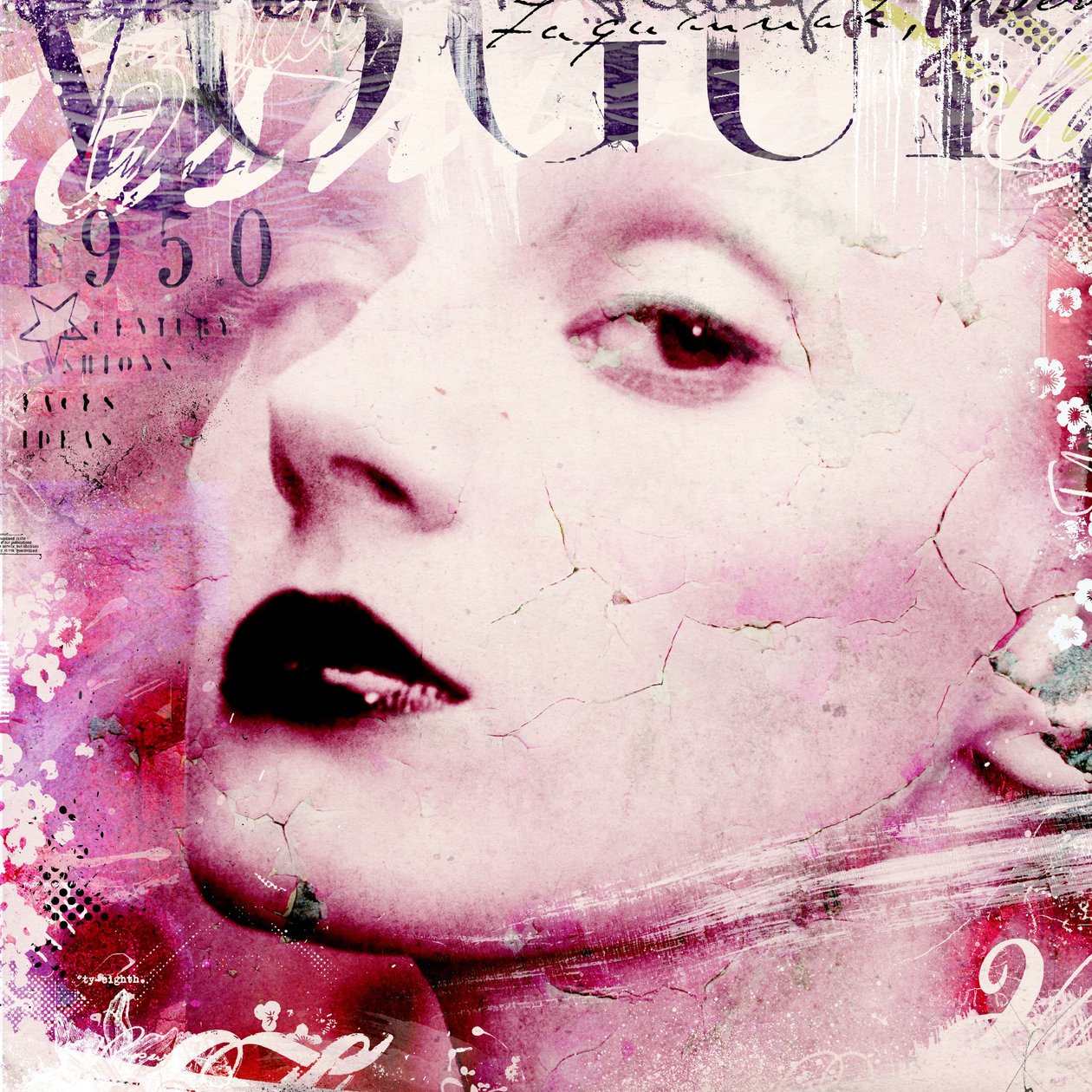 Vogue 1950, 2016 (Collage på lerret) av Teis Albers