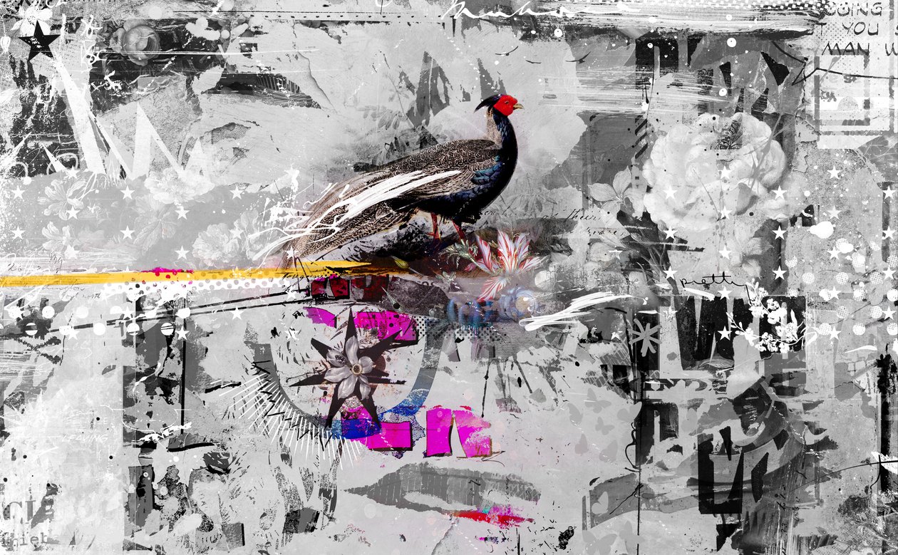 Who dunnit, 2017 (Collage på lerret) av Teis Albers