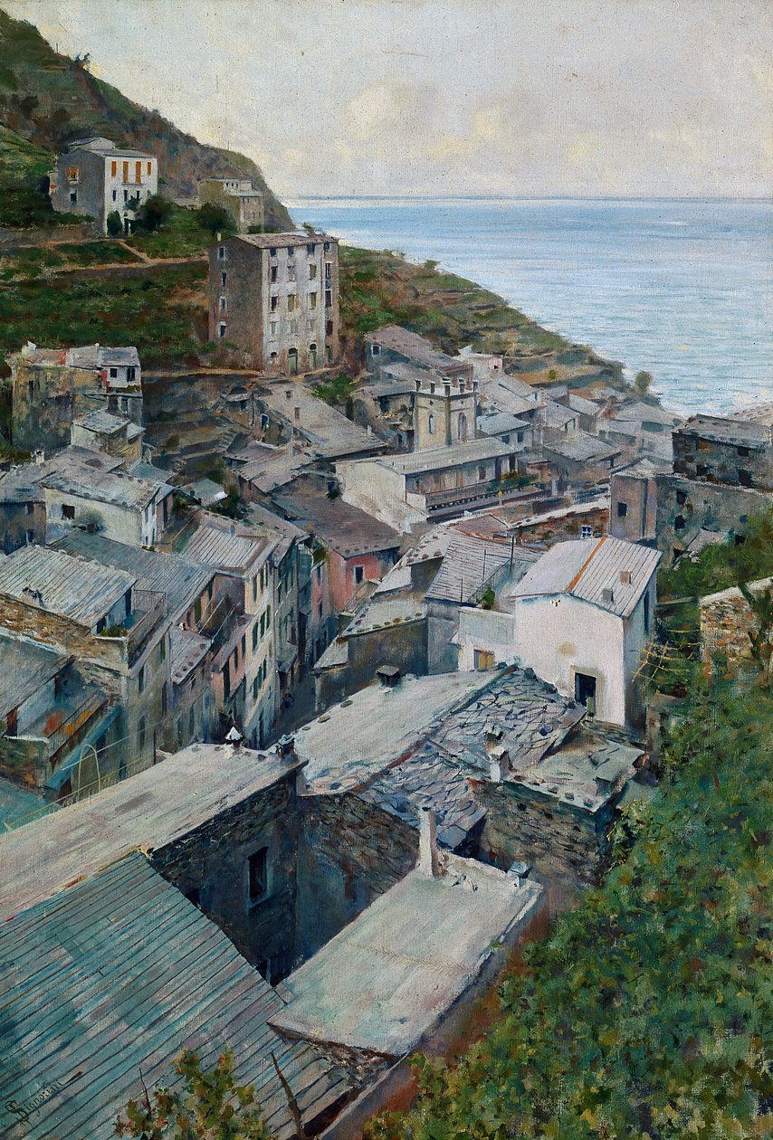 Tak i Riomaggiore av Telemaco Signorini