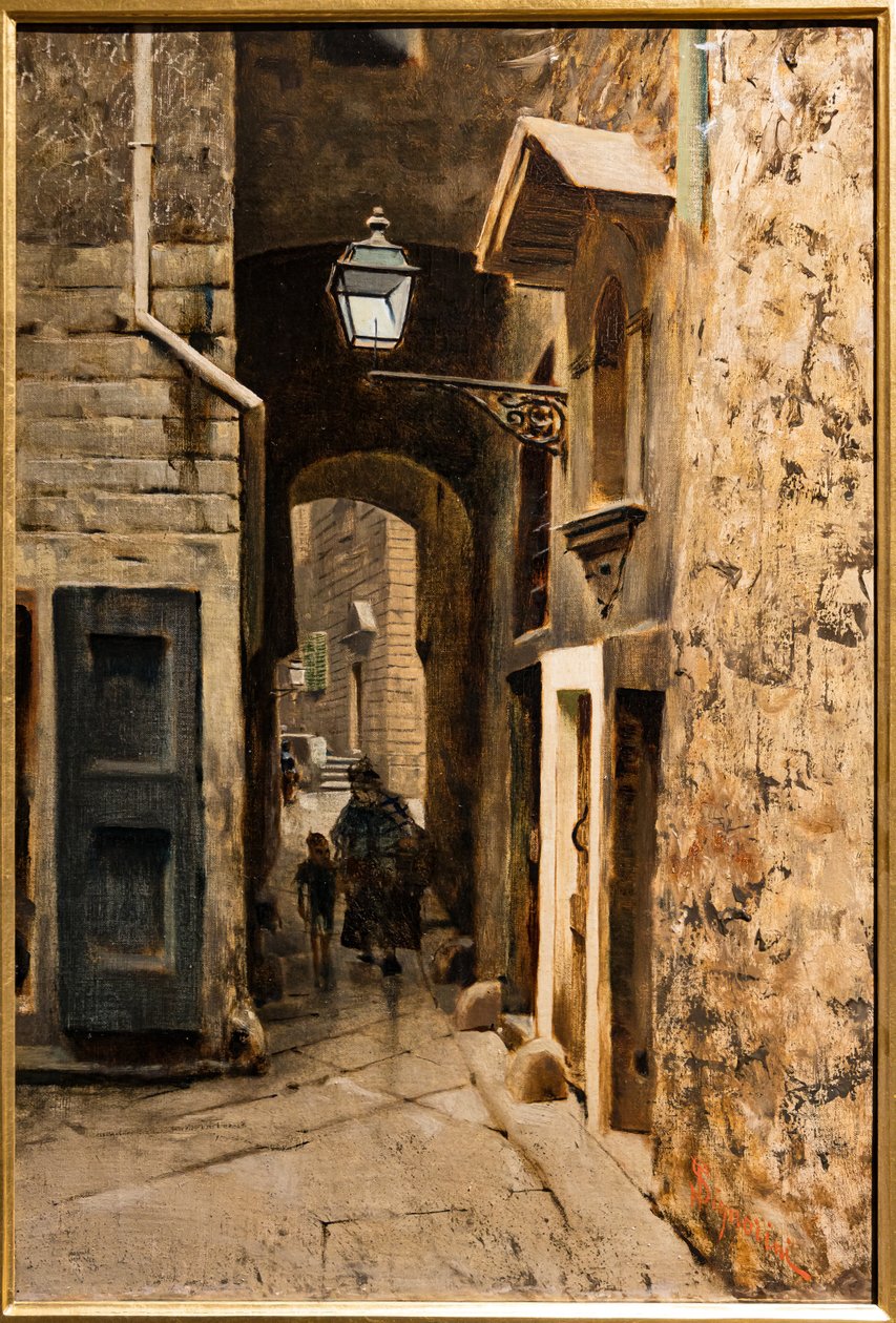 Cavalieri Street i den gamle ghettoen i Firenze, ca. 1882 (olje på lerret) av Telemaco Signorini