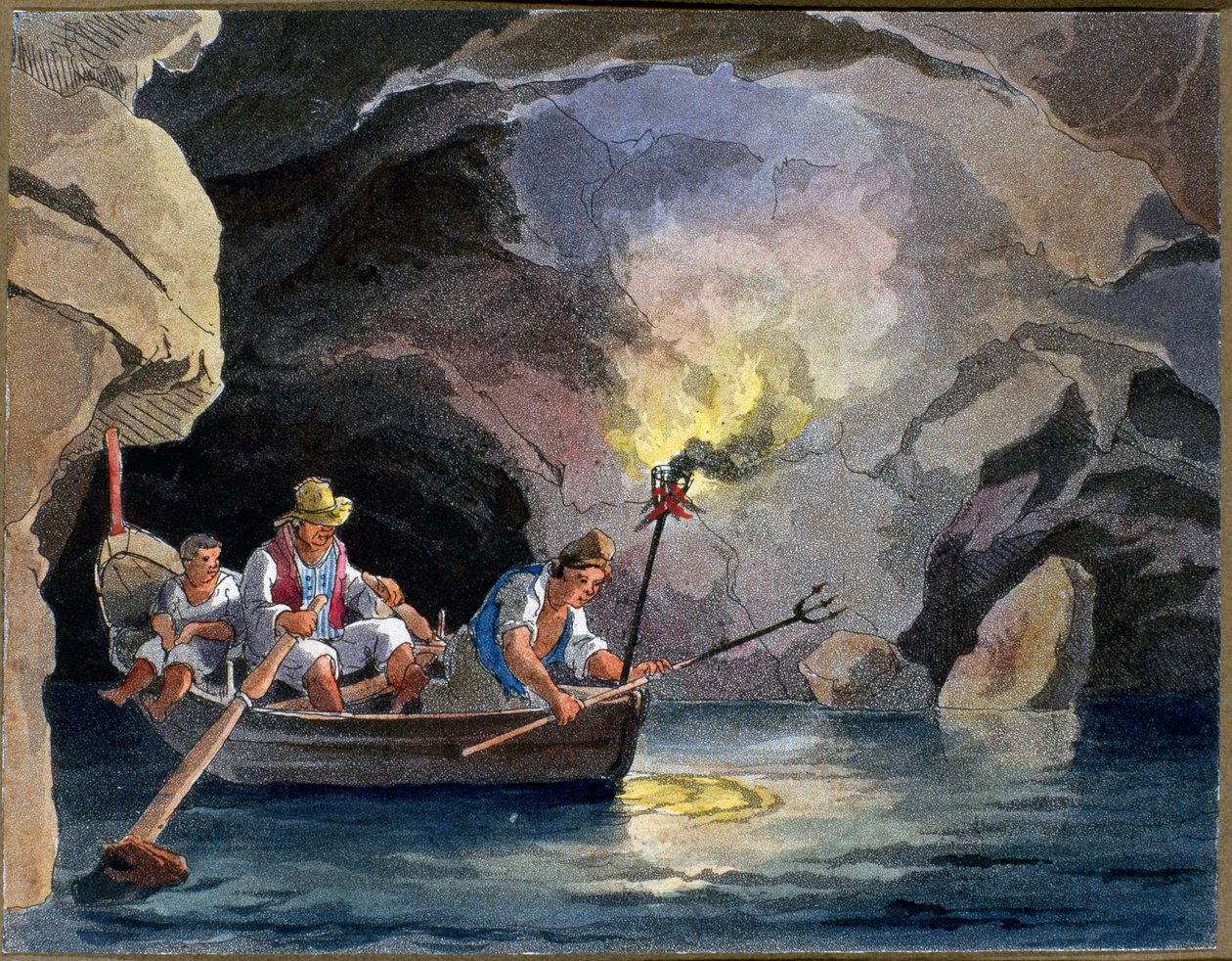 Nattfiske, ca. 1830 (akvatint) av Teodoro Guglielmo Witting