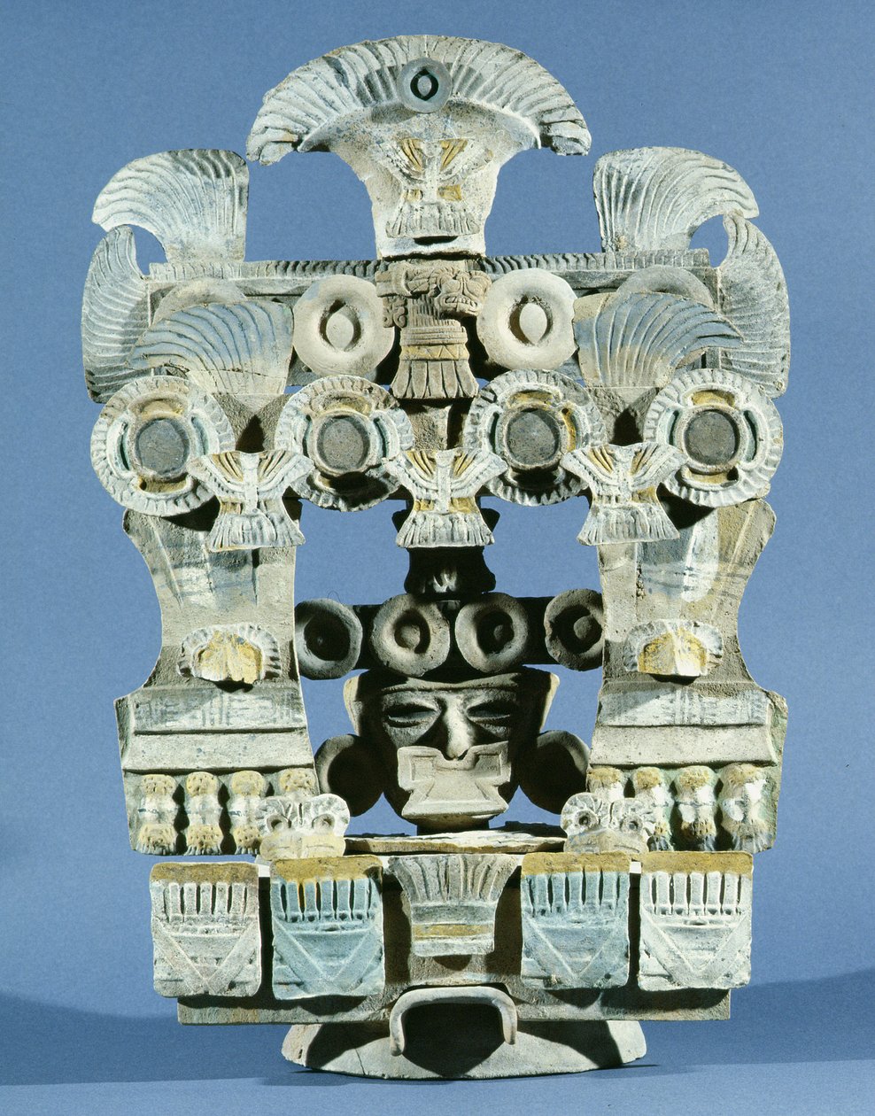 Lokk på en røkelsesbrenner (keramikk) av Teotihuacan