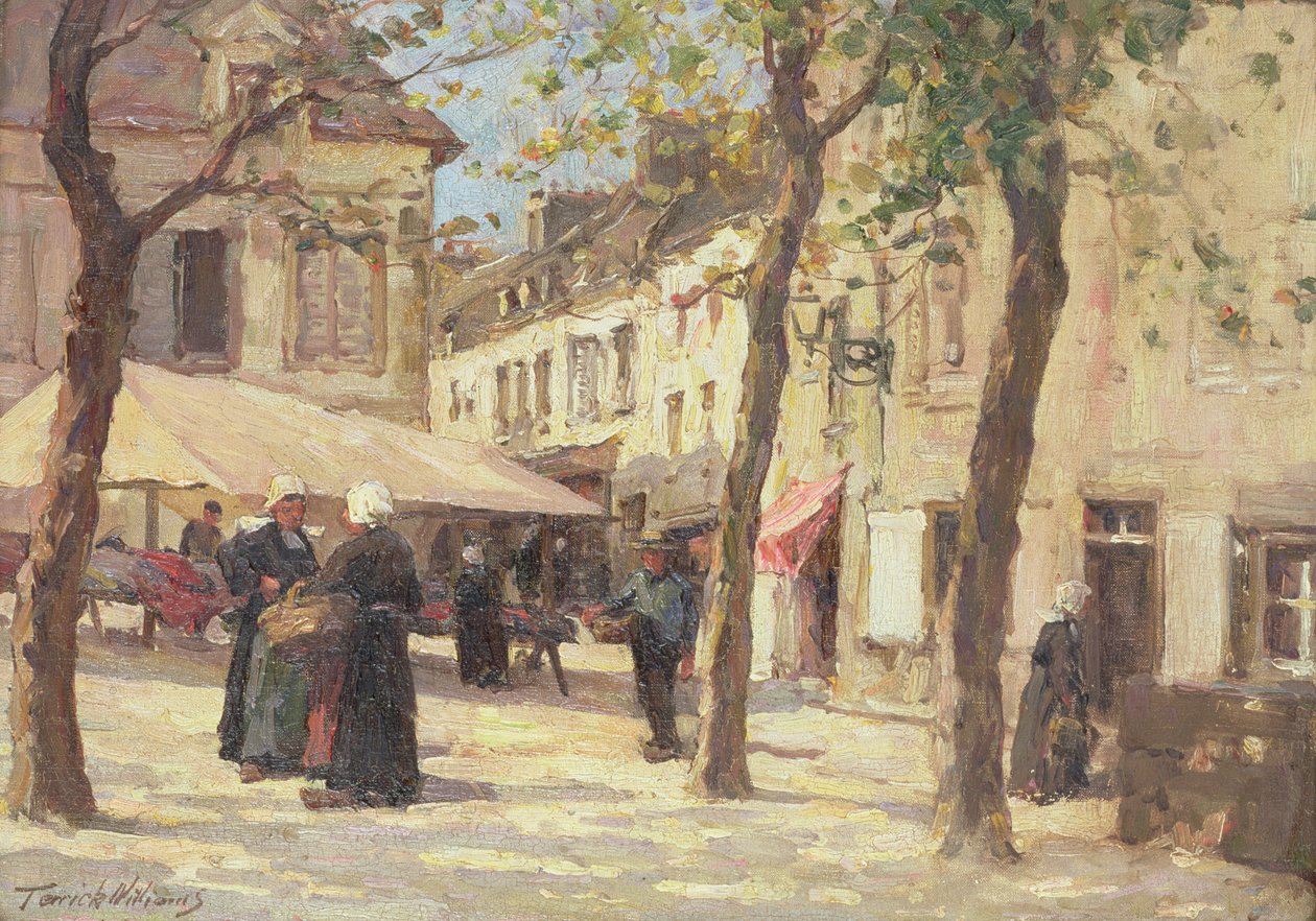 Markedsplassen, Quimperle, Bretagne av Terrick Williams