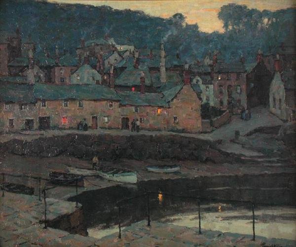Kveld, musehull, Cornwall (olje på lerret) av Terrick Williams