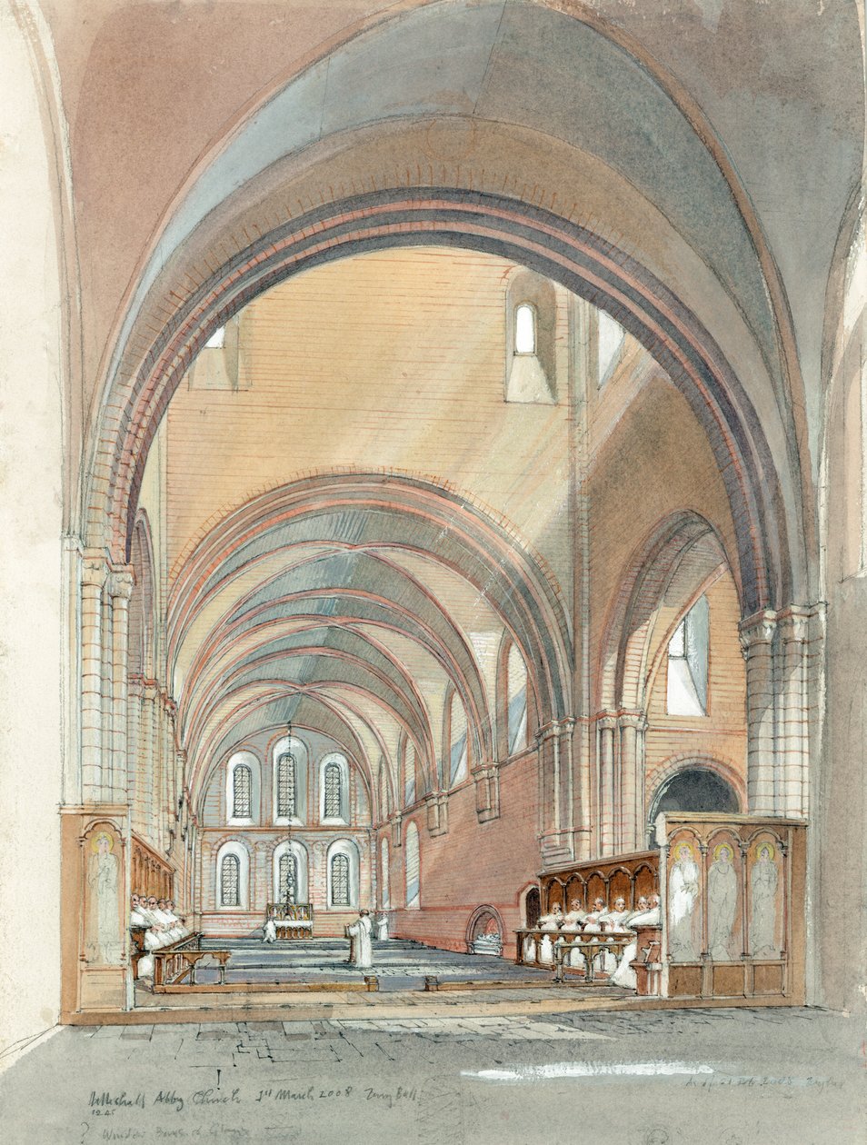 Kor og presbyteri til Lilleshall Abbey, c1200-tallet, c1990-2010 av Terry Ball