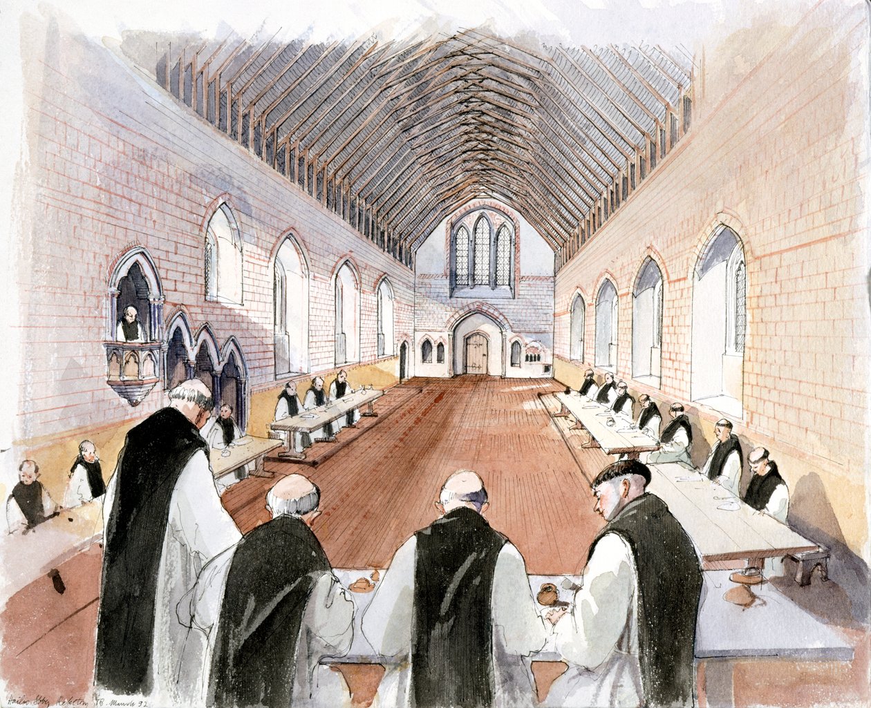 Hailes Abbey, ca. 1200-tallet, ca. 1990-2010 av Terry Ball