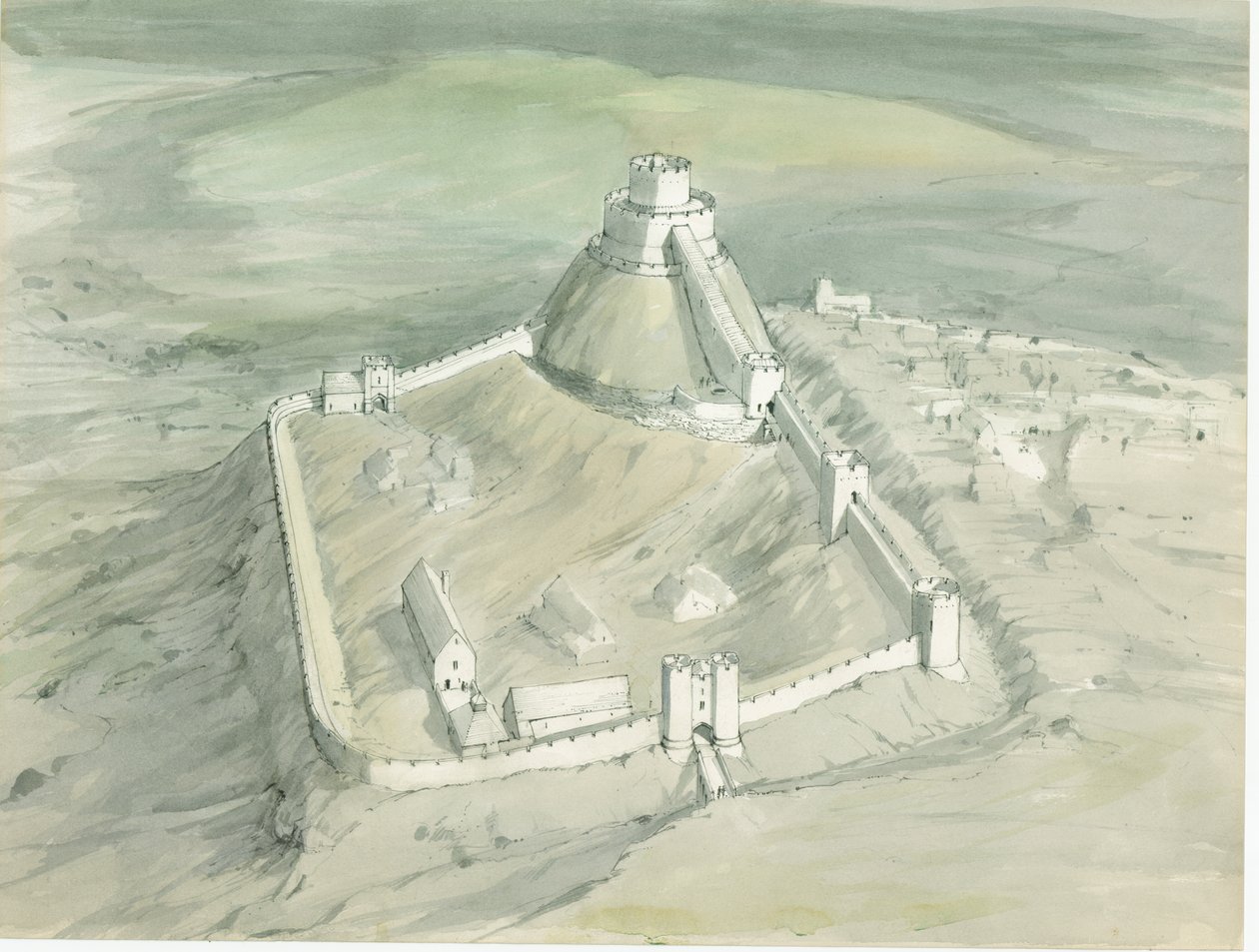 Launceston Castle, Weston Road, Launceston, Cornwall, 1980-1989. av Terry Ball