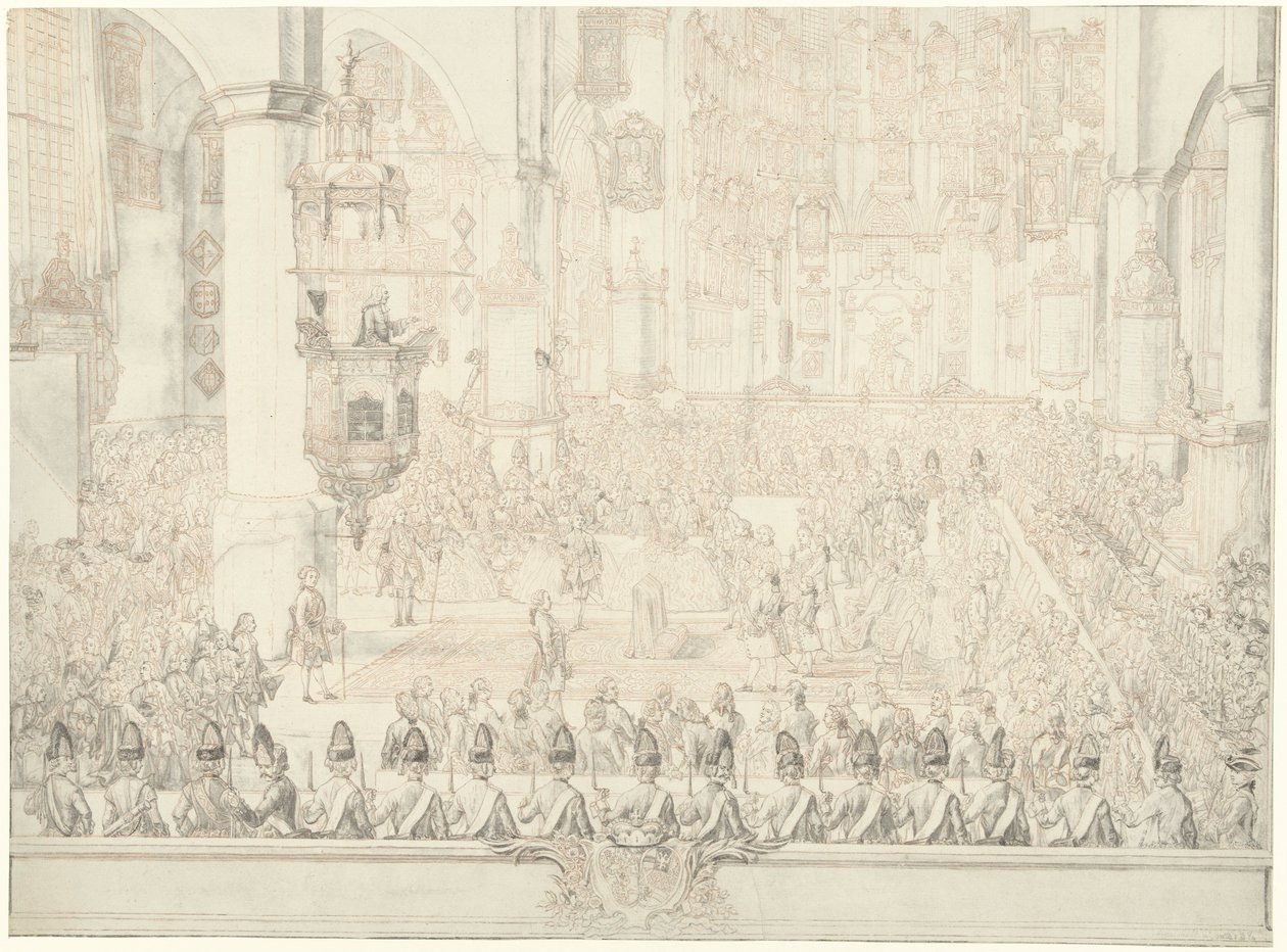 Ekteskap av Karel Christian van Nassau-Weilburg med prinsesse Carolina, 1760 av Tethart Philip Christian Haag