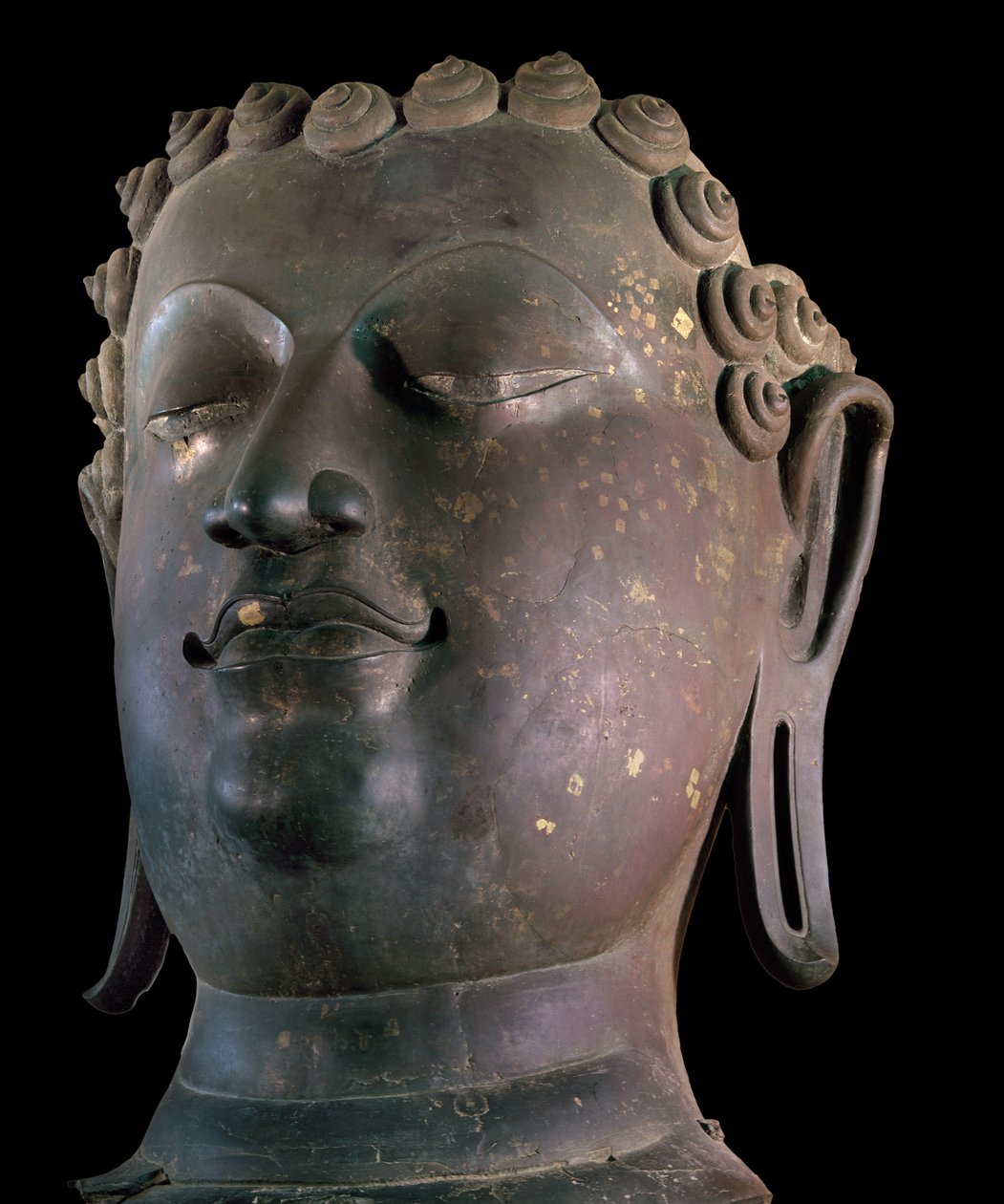 Gigantisk Buddha-hode, Lanna-stil (bronse) av Thai School