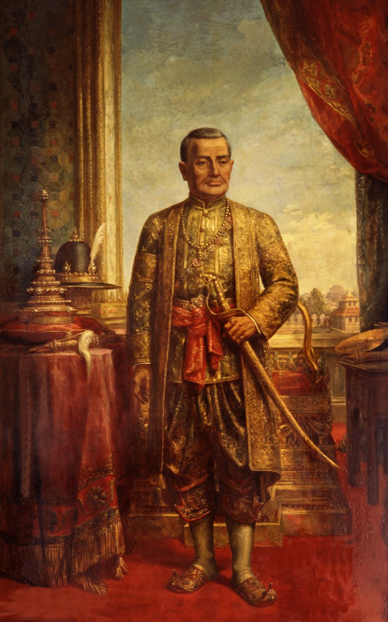 Portrett av Buddha Yodfa Chulaloke av Thai School