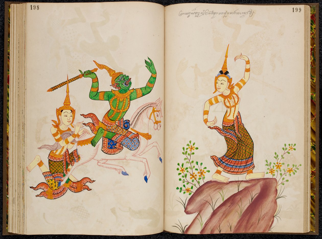Scene fra den thailandske versjonen av Vidhura-pandita Jataka. av Thai School